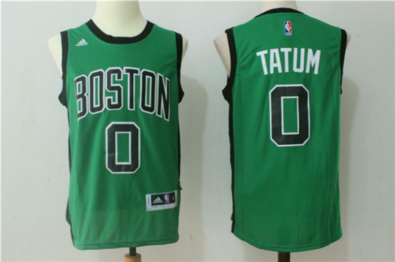 Men Boston Celtics #0 Jayson Tatum Green Black NBA Jerseys